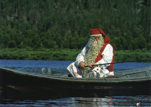 santa claus fishing