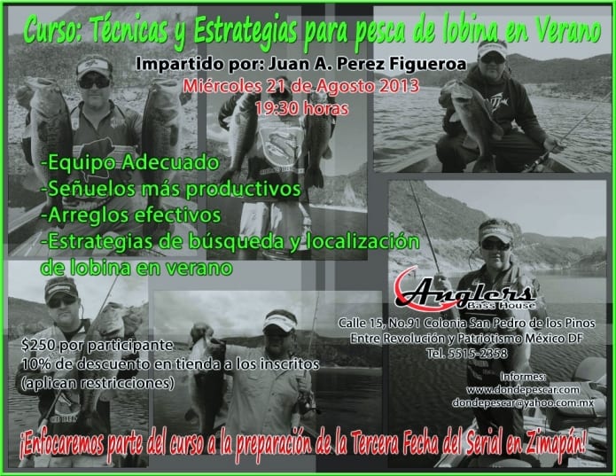 Curso: Técnicas y Estrategias para pesca de lobina en Verano