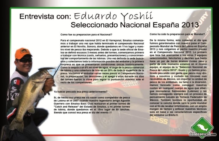 Entrevista Eduardo Yoshii Seleccion México Bass Lobina Sinaloa
