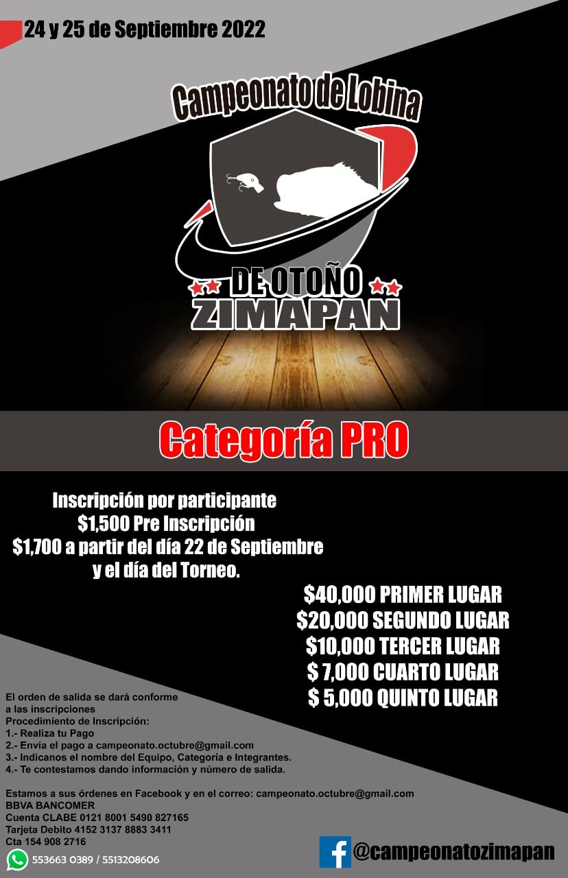 CAMPEONATO DE PESCA DE LOBINA DE OTOÑO 2022, PRESA ZIMAPAN
