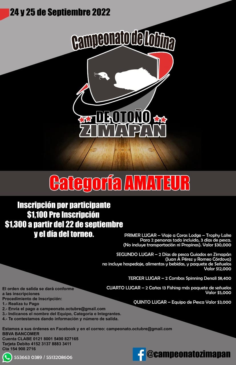 CAMPEONATO DE PESCA DE LOBINA DE OTOÑO 2022, PRESA ZIMAPAN