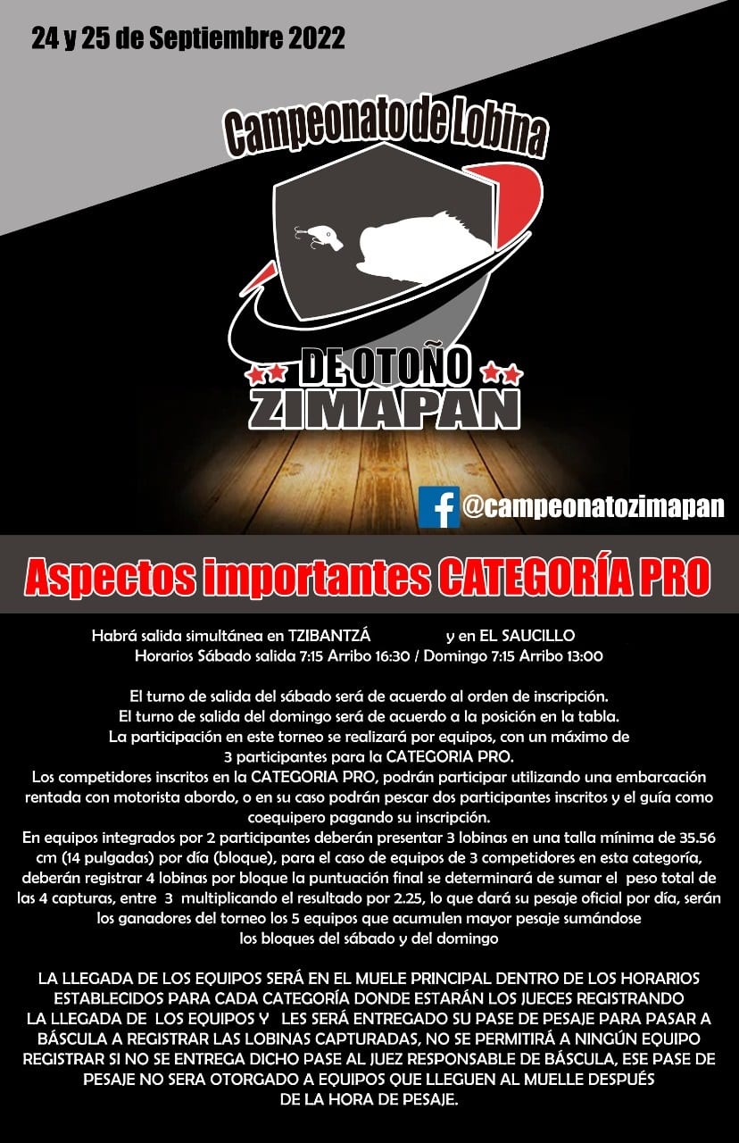 CAMPEONATO DE PESCA DE LOBINA DE OTOÑO 2022, PRESA ZIMAPAN