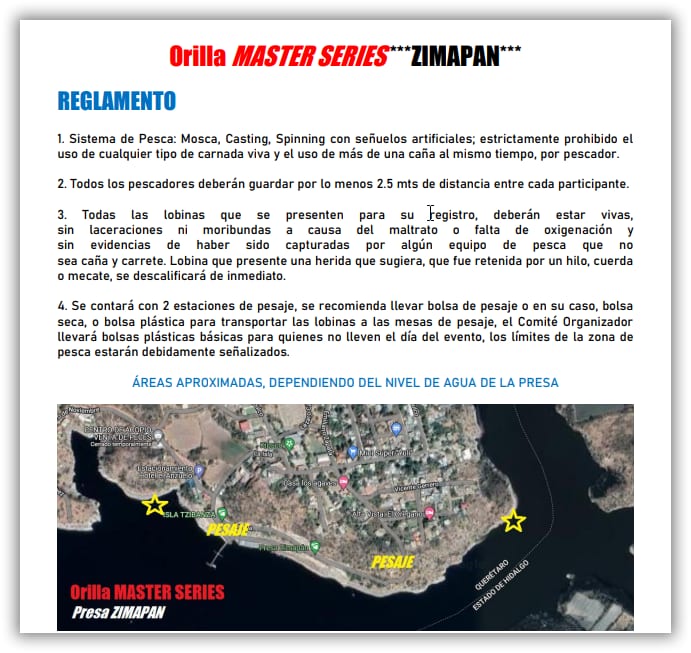 CAMPEONATO DE PESCA DE LOBINA DE OTOÑO 2022, PRESA ZIMAPAN