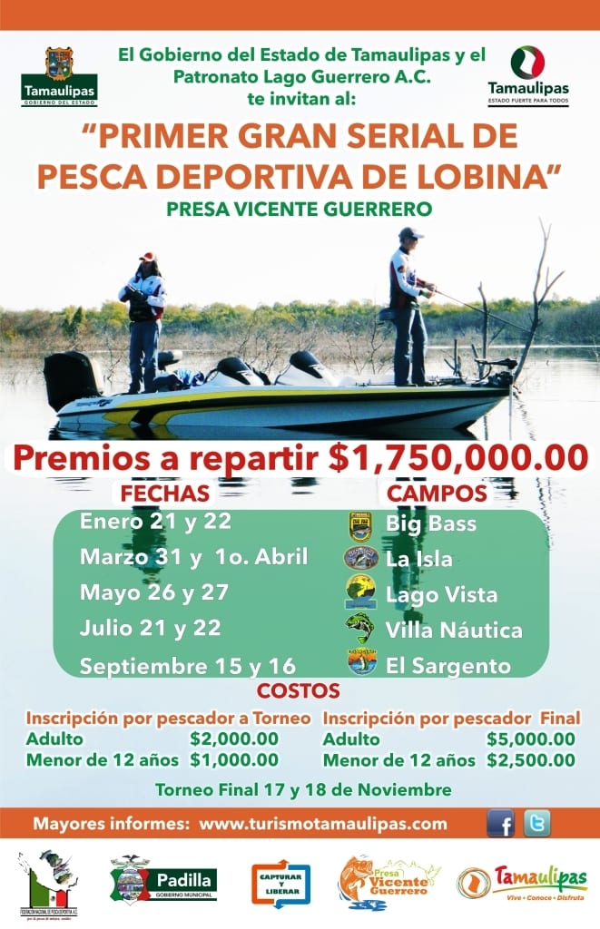 Primer gran torneo de pesca deportiva de lobina presa vicente guerrero