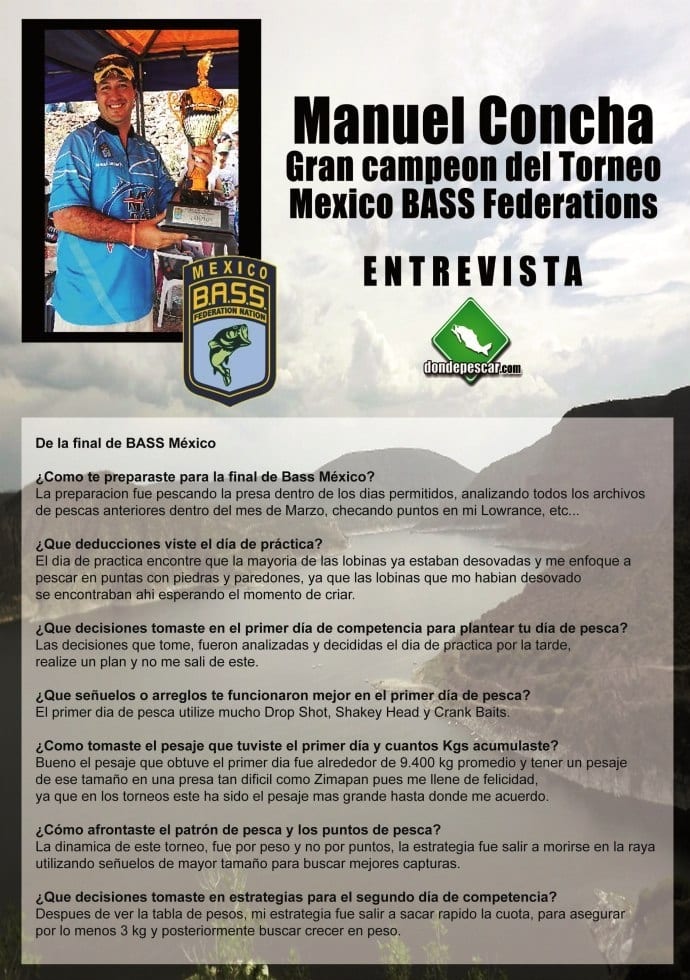 Entrevista con Manuel Concha Ganador de México BASS Federation 2012