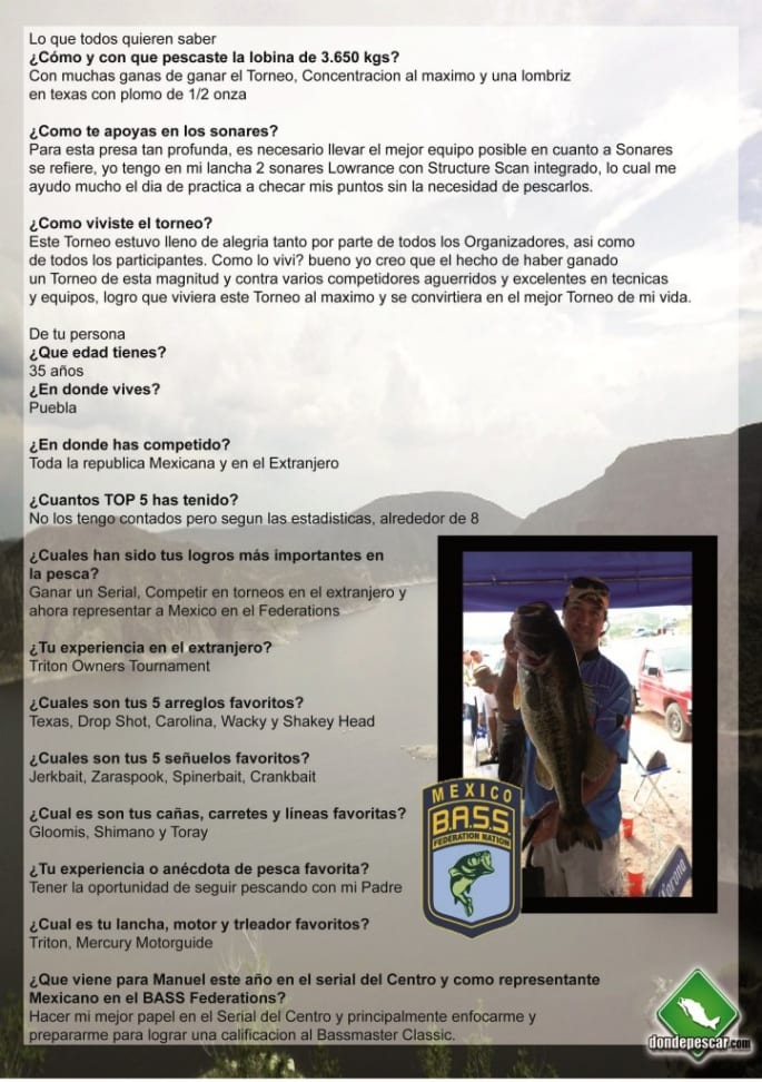 Entrevista con Manuel Concha Ganador de México BASS Federation 2012