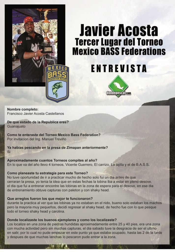 Entrevista con Javier Acosta TERCER LUGAR México Bass Federation 2012